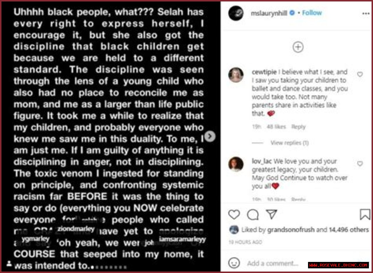 Lauryn Hill Breaks Silence After Her Daughter Selah Marley Says She Was Often Beaten as a Child